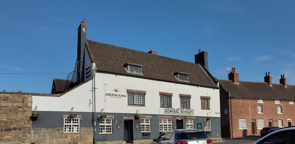 Admiral Rodney pub, Wollaton, with terraced cottages next door